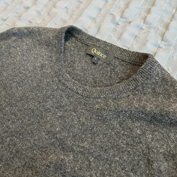 Mens Quince 100% Cashmere Crewneck Sweater Gray Size L - Picture 4 of 8